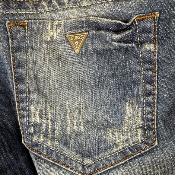 Vtg Guess 1981 Los Angeles Daredevil Bootcut Woman Teen Distressed Jeans 29 Y2K - Picture 5 of 14